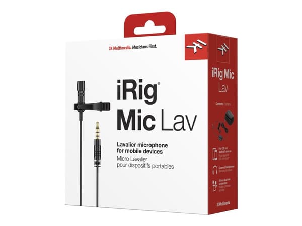 IK Multimedia iRig Mic Lav, Mikrofon med klemme, 35 dB, 30 - 16000 Hz, 3%, Koblet med ledninger (ikke trådløs), 3.5 mm (1/8")