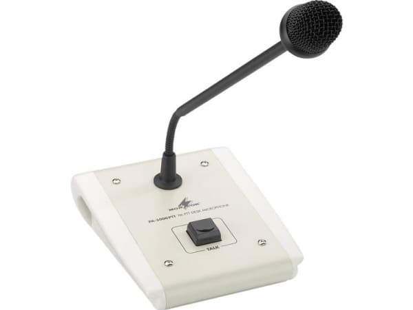Monacor PA-5000PTT Svanehals Talemikrofon Overførselstype:Bredbånd Mikrofon (3,5 mm jack), Mikrofon (6,3 mm jack) Bredbånd