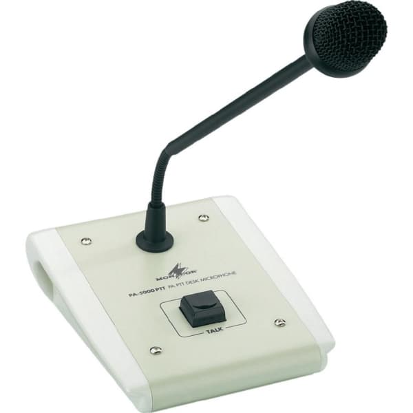 Monacor PA-5000PTT Svanehals Talemikrofon Overførselstype:Bredbånd Mikrofon (3,5 mm jack), Mikrofon (6,3 mm jack) Bredbånd