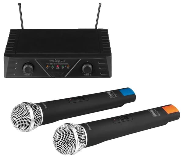 TXS-812SET Wireless 2-channel microphone system, 863.80 MHz, 864.20 MHz, incl. 2 transmitters and 1 receiver