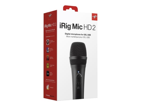 IK Multimedia iRig Mic HD 2, Mobiltelefon/smarttelefonmikrofon, 40 dB, 20 - 20000 Hz, 24 bit, 96 kHz, 10 mV/Pa