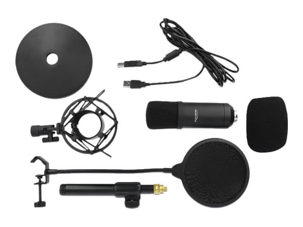 ?Delock profesjonelt USB-kondensatormikrofonsett for podcasting og spill