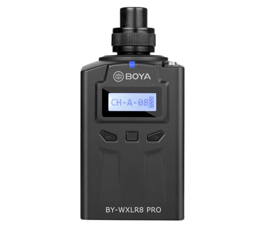 BOYA BY-WXLR8 Pro, Bodypack-sändare, 48 kanaler, 250 dBmW, OLED, Svart, 0,5%