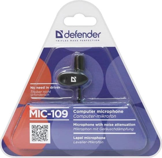 Defender Defender Microphone, MIC-109, Microphone, Black, Speakerphone