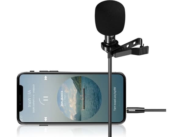 Mozos lavaliermikrofon med ringeklemme, 3,5 mm jack (LAVMIC1)