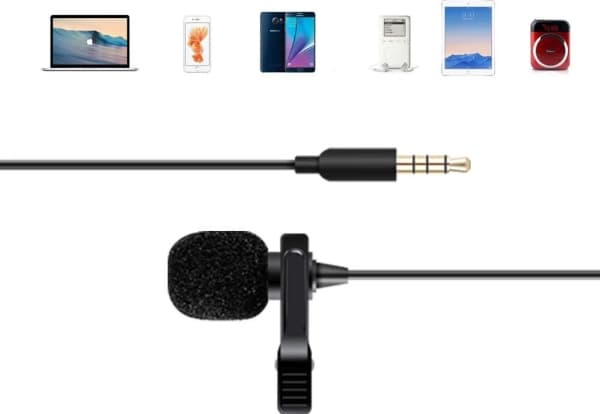 Mozos lavaliermikrofon med ringeklemme, 3,5 mm jack (LAVMIC1)