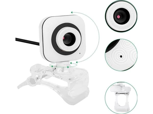 Strado webcam Universal webcam WebCam 8812 with microphone (White and Black)