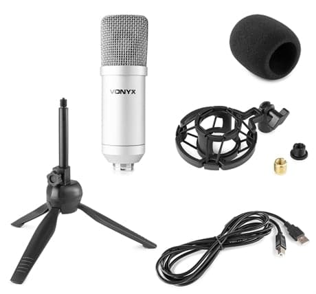 Sångmikrofon med USB Studiomikrofonkit Vonyx CM300S Vit Vonyx CM300S Studio mikrofon, USB, Titanf