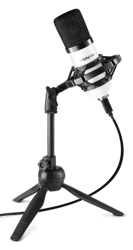 Vonyx CM300W Studio Mikrofon, USB, vit