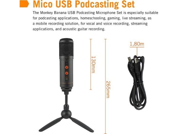 Monkey Banana Mikrofon Monkey Banana Mico schwarz USB Stumm-Taster