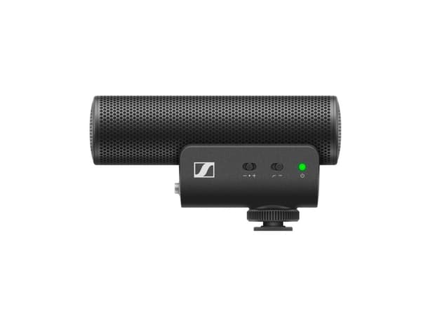 Sennheiser MKE 400 MOBILE KIT - Mikrofon pojemnościowy, superkardioidalny, wyposażony w filtr dolnoprzepustowy ze statywem Manfrotto