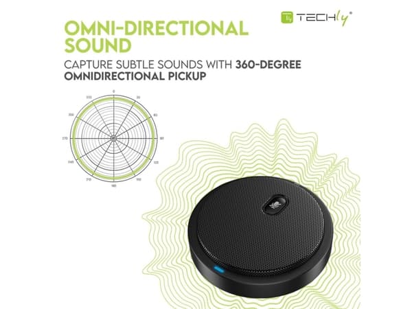 360 USB 2.0 Omnidirectional Conference Microphone with Mute