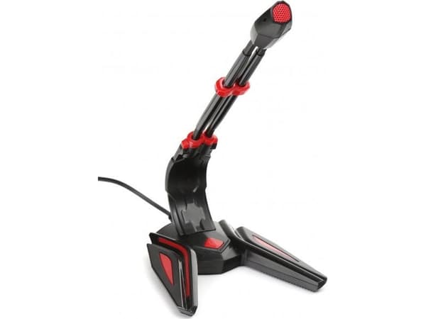 Varr Gaming 3.5mm Microphone with Stand, Adjustable 180°, Control panel (on/off, volume and backlight), Microphone sensitivity -58±2dB and omnidirect