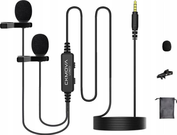 CKMOVA CKMOVA LCM2D mikrofon - dobbel lavalier mikrofon for kameraer og smarttelefoner