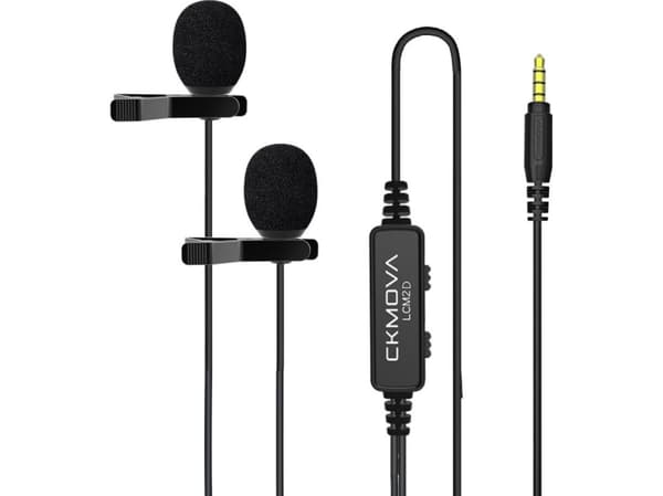 CKMOVA CKMOVA LCM2D mikrofon - dobbel lavalier mikrofon for kameraer og smarttelefoner