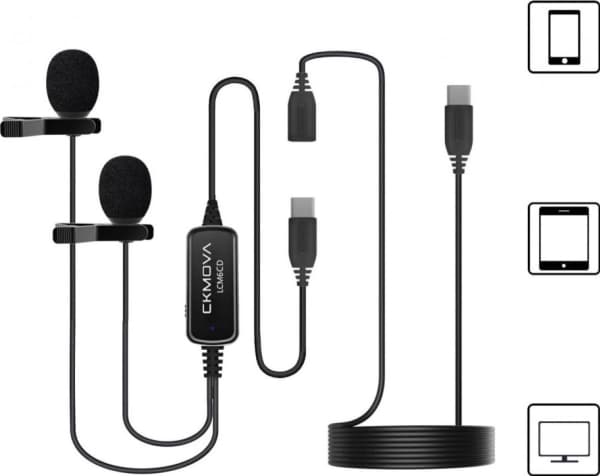 CKMOVA LCM6CD-Dubbelbandet mikrofon på USB C