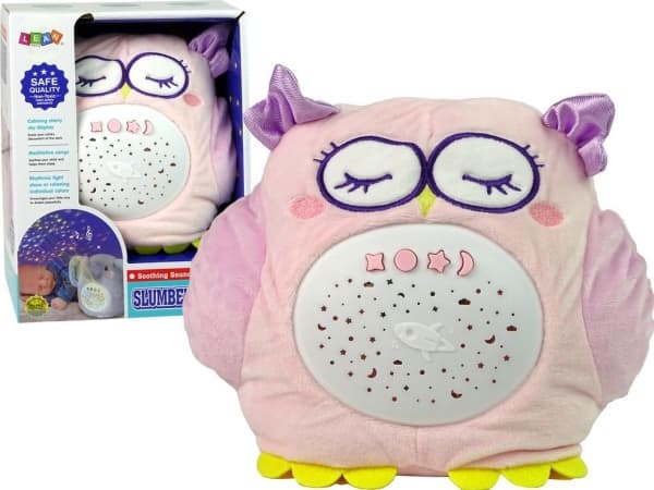 LeanToys Sweet Plush Owl Owl Fargerik Projektor Stjerner Melodi