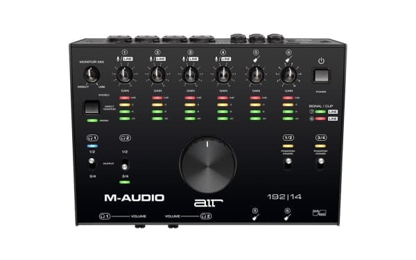 M-AUDIO AIR 192|14, Skrivbord, Svart, Metall, Energiljus, USB, 24-bit/192kHz