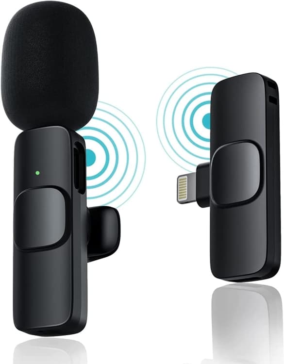 Lavalier Lightning Trådlös 1 st Mikrofoner Bluetooth - Svart
