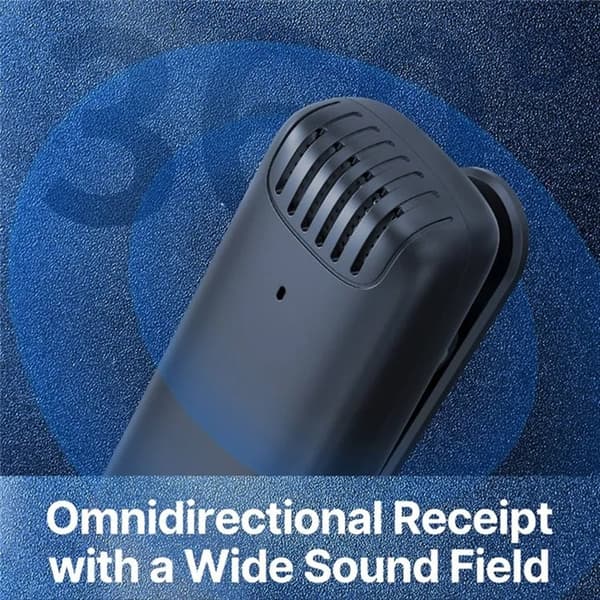Lavalier Typ-C Trådlös 2 st Mini 2.4GHz 033A1 Mikrofoner - Svart