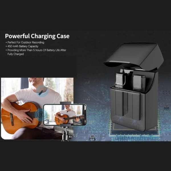 Lavalier Lightning Trådlös Mini 2.4GHz Mikrofoner - Svart