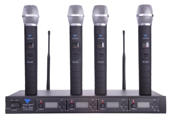 Azusa Microphone PLL-400 UHF-mikrofoni 4 kanavaa (4 käsimikrofonia)