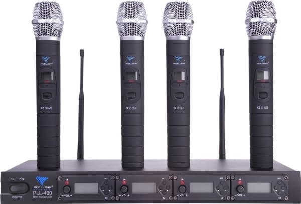 Azusa Microphone PLL-400 UHF-mikrofoni 4 kanavaa (4 käsimikrofonia)