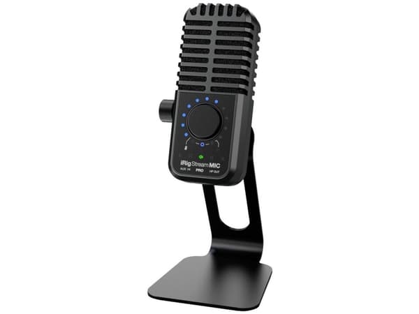 IK Multimedia iRig Stream Mic Pro Stativ Studiemikrofon Overførselstype:Bredbånd inkl. stativ , Inkl. kabel Jack Bredbånd