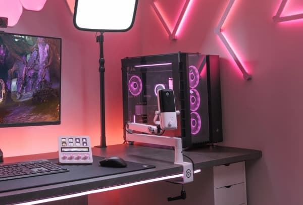Elgato 10AAN9911, Broadcast microphone stand, Desk mount base, White, Metal, 0 - 360°, Taiwan