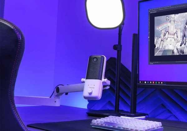 Elgato 10AAN9911, Broadcast microphone stand, Desk mount base, White, Metal, 0 - 360°, Taiwan