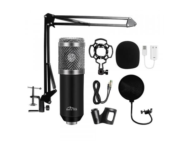 Medieteknologisk mikrofon med tilbehørssett STUDIO OG STREAMING MICROPHONE MT397S