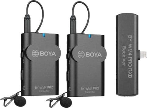 BOYA BY-WM4 PRO-K4 2.4G Wireless Microphone For Ios Devices 2 TX+1 RX