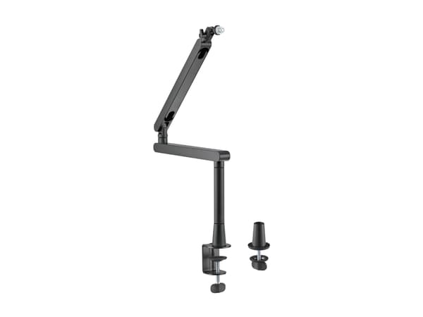 DELTACO GAMING - Monteringssats (microphone boom arm) - låg profil - för mikrofon - premium, universal, streaming - stål - svart - skrivbord