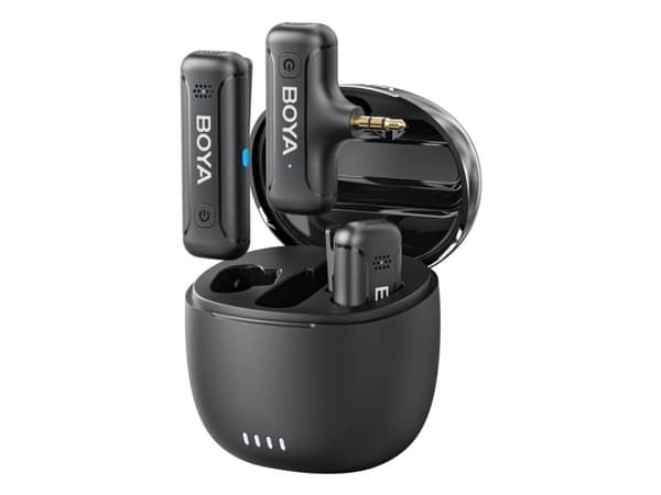 BOYA BY-WM3T-M2, Lavalier-mikrofon, 100 m, Retningsuavhengig, Kameramonteringsmottaker, Sort, Blå, 0,01%