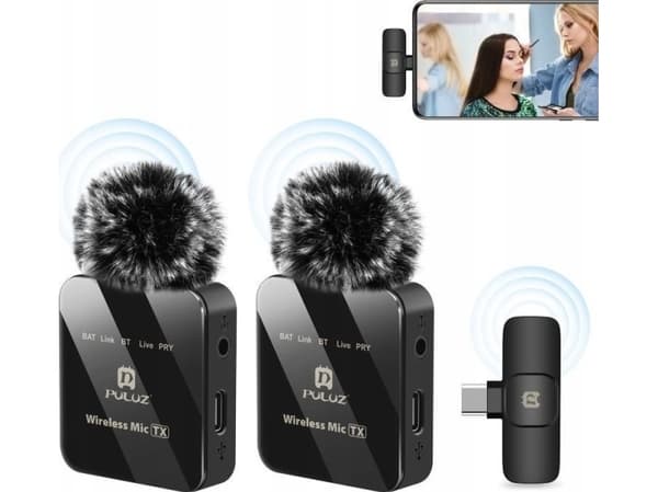 Mikrofon Puluz 2x trådløs lavaliermikrofon for telefon USB TYPE-C / USB-C Puluz / PU648B