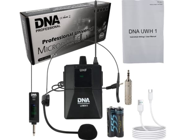 DNA Microphone Headset Langaton mikrofoni BODYPACK + UHF RECEIVER 560-590 MHZ