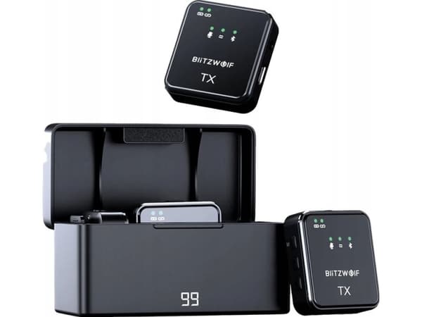 Blitzwolf trådlös mikrofon BlitzWolf trådlös mikrofon, BW-SX63, 1000mAh (svart)