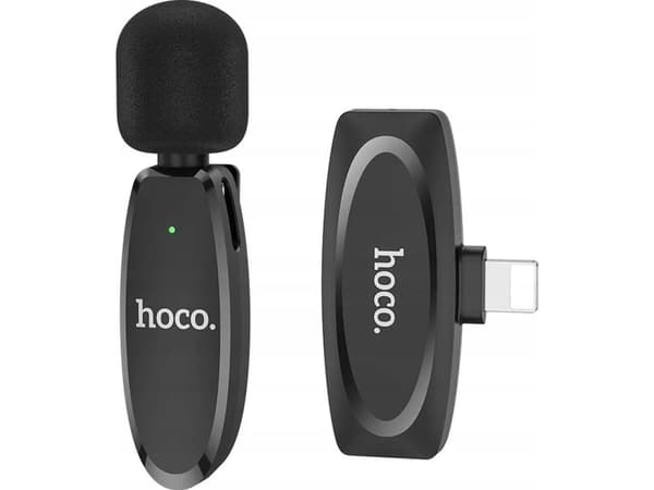 Hoco HOCO Lightning L15 trådløs lavaliermikrofon, svart