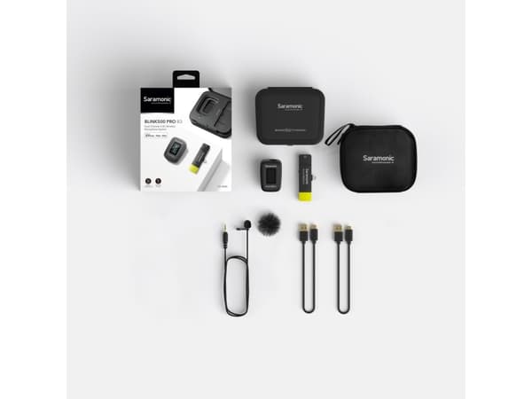 Saramonic Blink500 Pro B3, Lavalier-mikrofon, RF kabel-fri, 100 m, 50 - 18000 Hz, Batteri, Stasjonær mottaker