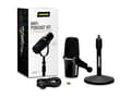 Miniatyrbild 2 av 5: Shure MV7+K-BNDL - Mikrofon - 3-stifts XLR, USB - svart - med Shure-by-Gator skrivbordstativ - OBS-certifierad, MFi-certifierad