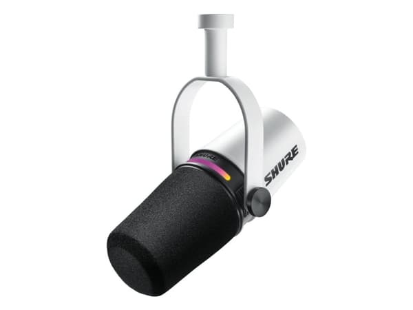 Shure MV7+ - Mikrofon - 3-stifts XLR, USB - hvit - OBS Sertifisert, MFi Certified