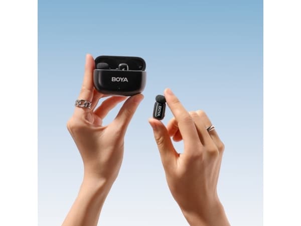 Fodral Boya trådlös mikrofon mini-12 Lightning/USB-C, svart