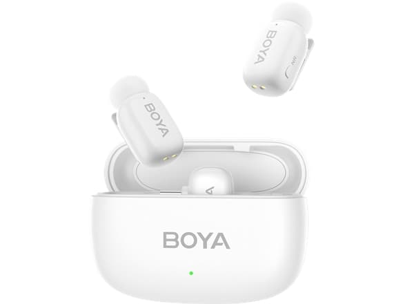 Veske Boya trådløs mikrofon mini-13 Lightning/USB-C, hvit