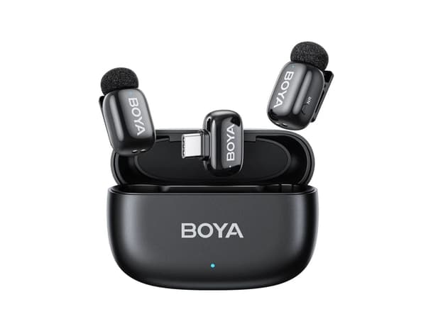 BOYA Mini, Lavaliermikrofon, Kondensatormikrofon, Rundstrålande, 20 - 20000 Hz, Kameramontage, Svart