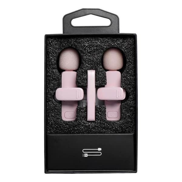 2-i-1 Trådlös Lavaliermikrofon USB-C Dubbel K1 - Rosa