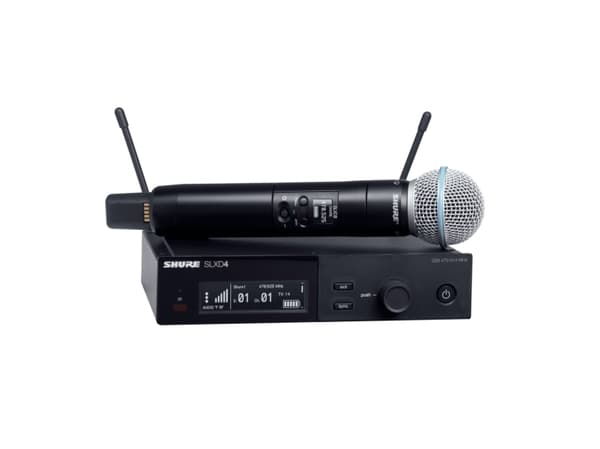 Shure SLXD24/B58, Håndholdt mikrofon, Dynamisk mikrofon, RF kabel-fri, 100 m, 20 - 20000 Hz, Batteri
