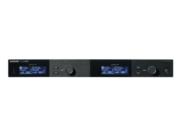 Shure SLXD4Q+, Lösa, 470 - 606 MHz, 32 kanaler, 118 dB, Svart, Metall