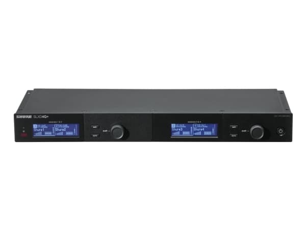 Shure SLXD4Q+, Lösa, 470 - 606 MHz, 32 kanaler, 118 dB, Svart, Metall
