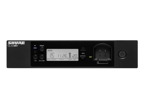 Shure GLXD14R+E-Z4, Lavalier microphone, Condenser microphone, 50 - 20000 Hz, Stationary receiver, Metal, Removable
