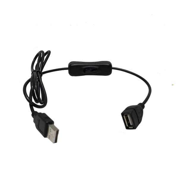 USB-kabel med bryter - 28 cm, A hann til A hunn
